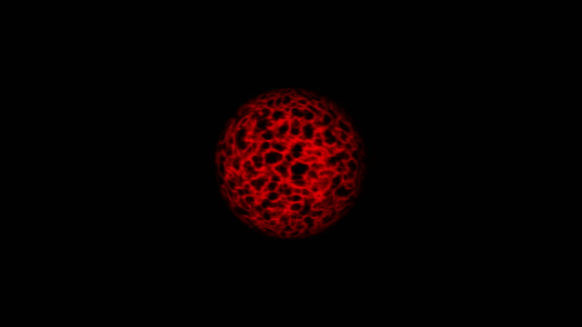 4K-Red-energy-ball-or-sphere-with-black-background.-Motion-graphic-and-animation.