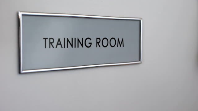Training-room-door,-hand-knocking-closeup,-business-conference,-company-seminar