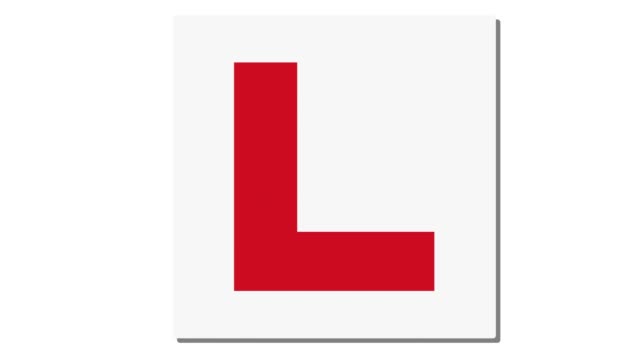 Learning-driver-'L'-plate-red-off-and-on-animation
