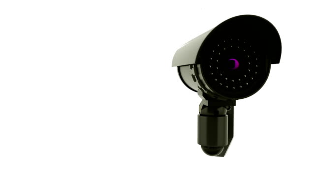 Moderno-giratorio-CCTV-cámara-de-seguridad,-Fondo-de-Render-3D