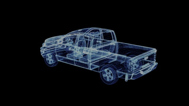 Hologram-of-a-rotating-pickup-truck