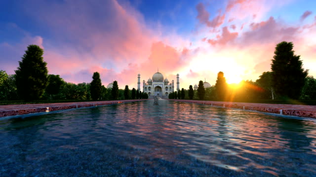Taj-Mahal,-Agra-Indien-Wolken-über