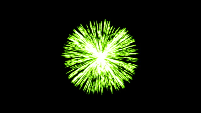 Single-Green-Firework-On-Dark-Background