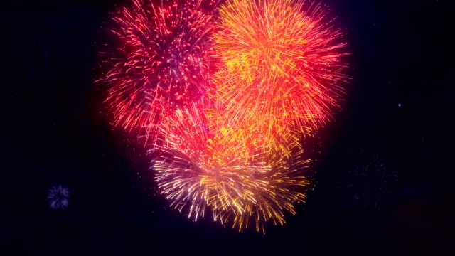 Spektakuläres-Feuerwerk-aus-ein-professionelles-großes-Event-Feuerwerk-Seamless-Loop-Background-für-Geburtstag,-Jubiläum,-Feier,-Feiertag,-Neujahr,-Party,-Event-feiern,-Einladung