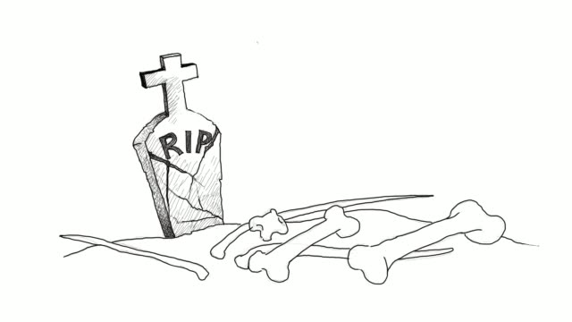 Hand-Drawn-of-The-Cemetery-with-Tombstone