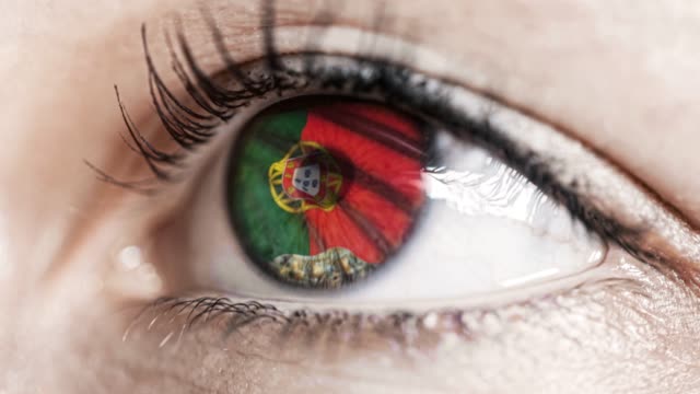 woman-green-eye-in-close-up-with-the-flag-of-Portugal-in-iris-with-wind-motion.-video-concept