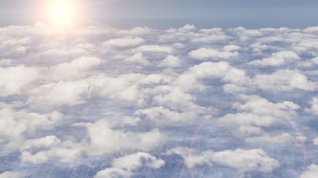 Flying-above-clouds-aeroplane-airplane-sky-stratosphere-sun-lens-flare-4k