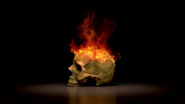 Burning-skull-looping-animation