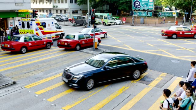 Beschäftigt-Fußgängerüberweg-auf-Hong-Kong---Zeitraffer