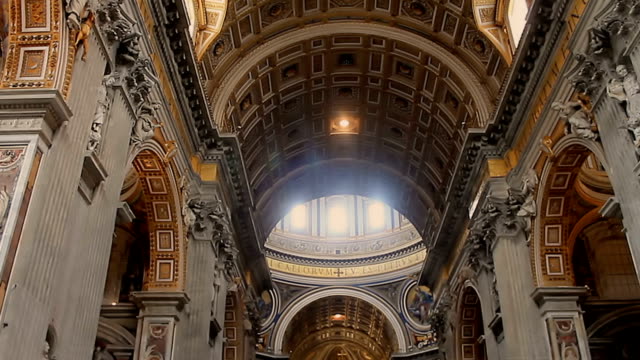 Interior-decoration-of-the-Cathedral-of-San-Petro-in-the-Vatican-Italy