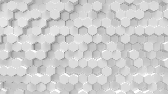 Weiße-geometrischen-sechseckigen-abstrakten-Hintergrund.-3D-Rendering