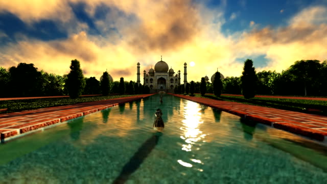 Taj-Mahal-en-la-puesta-de-sol