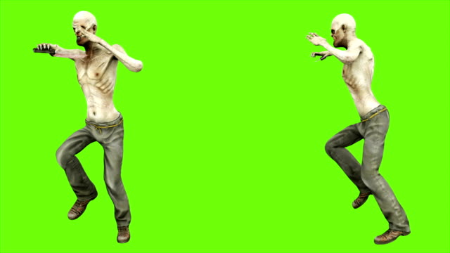 Danza-de-Zombie---separados-en-pantalla-verde.-Loopable.-4k.