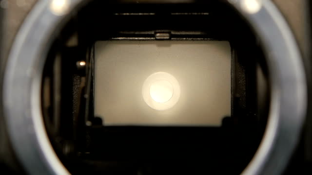 Camera-shutter-aperture-transition-in-slow-motion.-Closeup-camera-lens