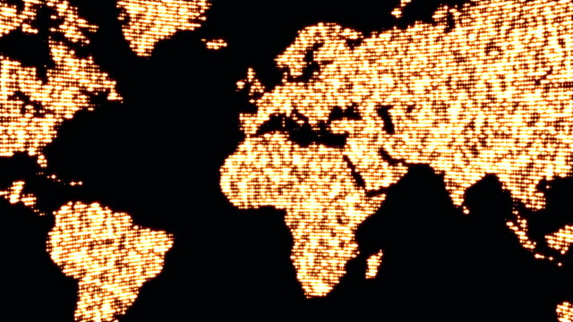 Digitalen-golden-Weltkarte-in-Punkten.
