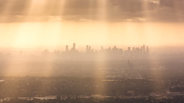 Blick-auf-die-Stadt-vom-Himmel-hohen-Mount-Dandenong-Melbourne
