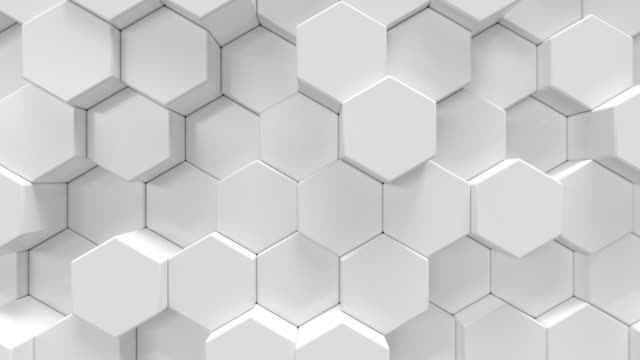Weiße-geometrischen-sechseckigen-abstrakten-Hintergrund.-3D-Rendering