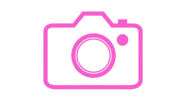 Dslr-camera-icon-animation-appearing-then-animating-off-loop-pink