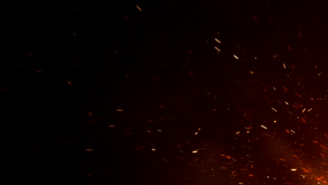 Burning-Hot-Sparks-Rising-from-Large-Fire-in-Night-Sky.-Moving-from-Corner.-Abstract-Isolated-Fire-Glowing-Particles-on-Black-Background-Flying-Up.-Looped-3d-Animation.