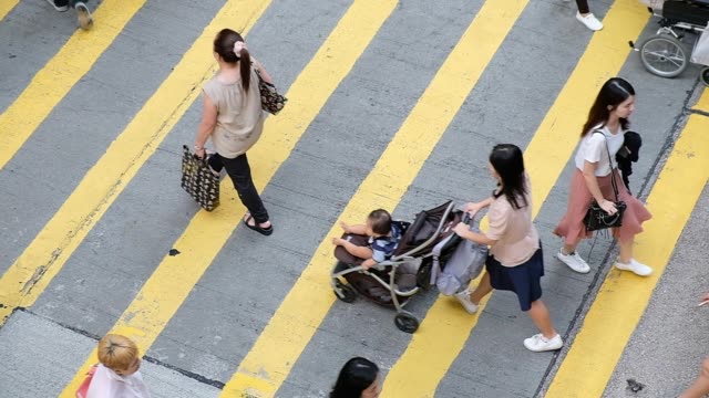 Slow-motion-of-Busy-pedestrian-crossing-in-Hong-Kong
