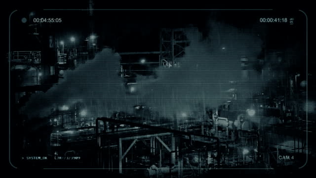 CCTV-Smoking-Industrial-Facility-At-Night