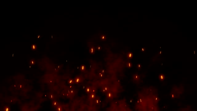 Glitzernde-Teilchen-Glanz-und-Feuer-mit-Drift-entlang-Schleifen.-Licht-und-Leben-mit-leuchtenden-Bokeh-funkelt.-Feuriges-orange-glühende-fliegenden-entfernt-Partikel-auf-schwarzem-Hintergrund