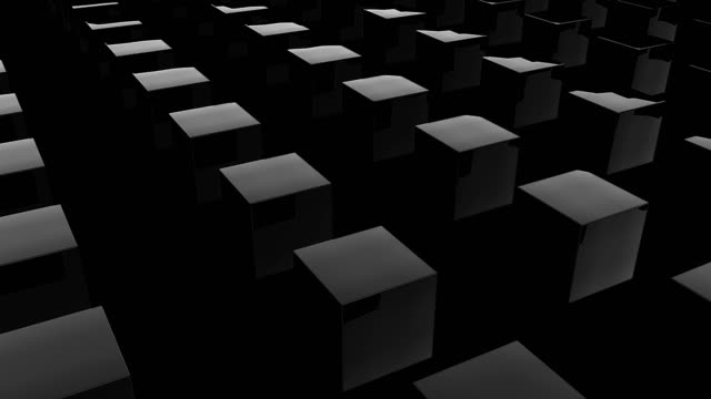 Rows-of-many-dark-shiny-cubes