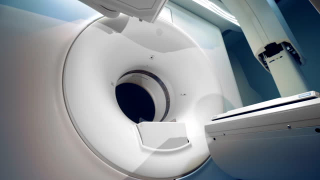 White-tomographic-scanner-in-a-modern-hospital.-4K.