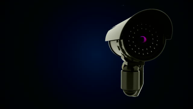Moderne-rotierende-Überwachungskamera,-3D-Rendering-Hintergrund
