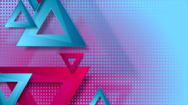 Vibrant-pink-and-blue-triangles-abstract-video-animation