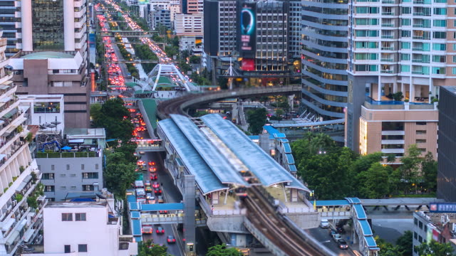 4K.-Time-lapse-View-of-electric-train-at-modern-capital-Bangkok-city-Thailand