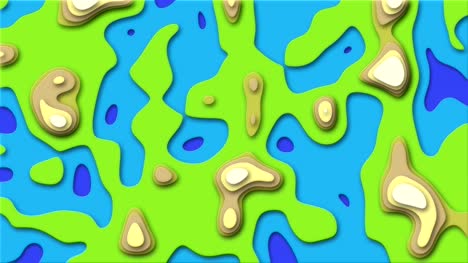 Schneiden-Sie-Landmasse-Terraform-Erde-Wellen-abstrakte-Animation-(4K)