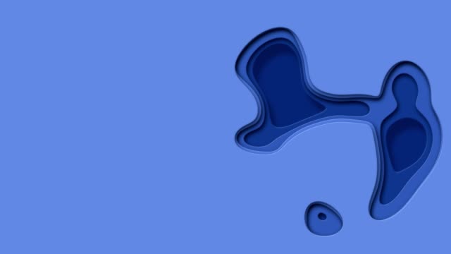 Cut-out-paper-blue-water-waves-abstract-shapes-animation-(4K)