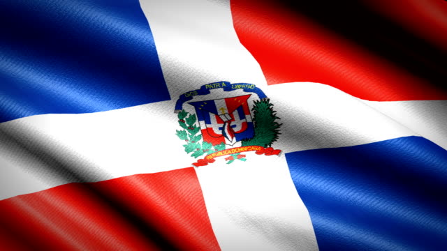 Dominikanische-Republik-Flagge.-Nahtlose-Schleife-Animation.-4K-High-Definition-Video