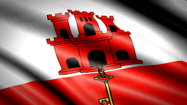 Bandera-de-Gibraltar.-Animación-bucle-sin-fisuras.-4K-Video-de-alta-definición