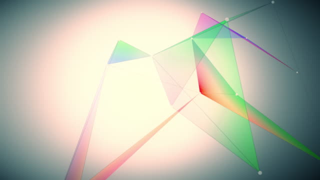 Abstract-computer-generated-seamless-loop-abstract-geometrical-motion-from-chaotic-slow-moving-dots,-lines-and-triangles-background.