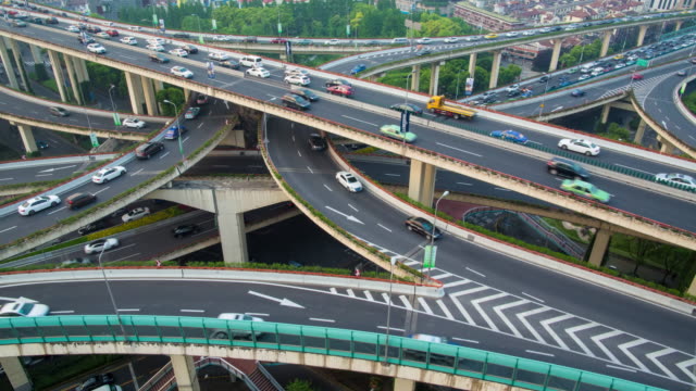 Shanghai-Stadt-Verkehr-Zeitraffer