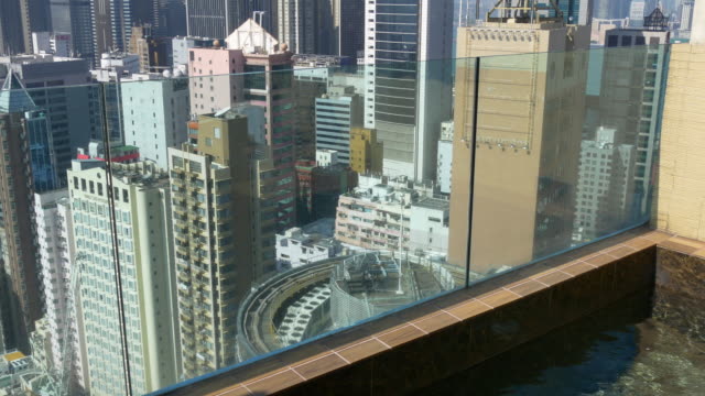 sunny-day-hong-kong-rooftop-swimming-pool-city-downtown-panorama-4k-china