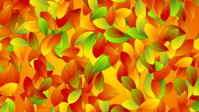 Leuchtende-Herbstblätter-abstrakte-Videoanimation