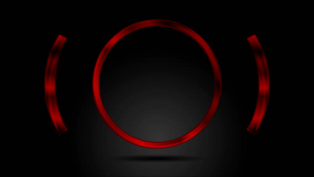 Abstrakt-rot-glänzenden-Metall-Kreis-Videoanimation
