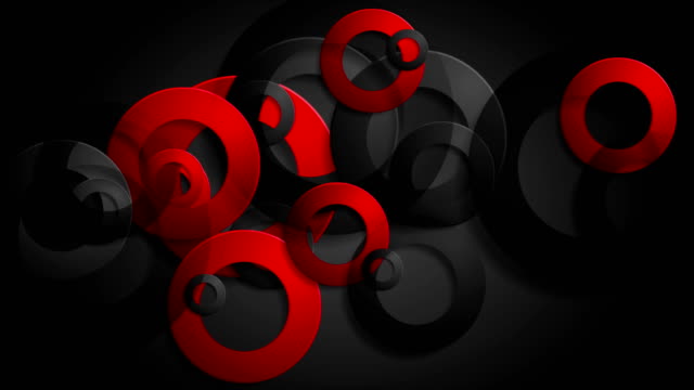 Negro-rojo-Resumen-anillos-corporativo-Fondo-animado