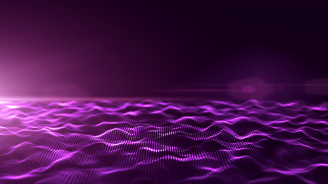 Abstract-purple-digital-waves-background-with-light-flare
