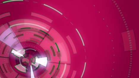 Pink-abstract-round-animation,-hi-tech-background-with-circles.-Futuristic-Sci-Fi-HUD-effect.