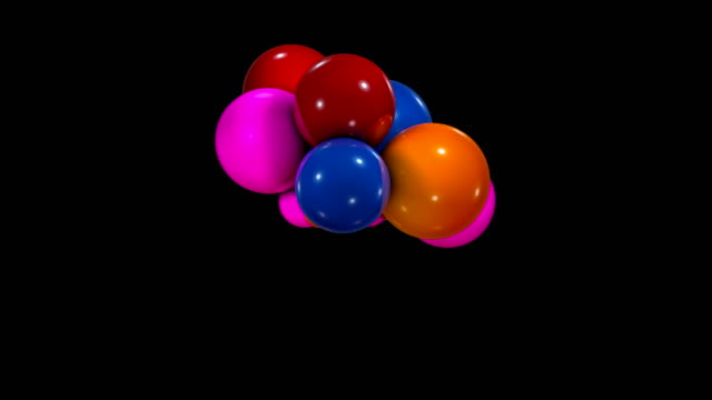 Fondo-abstracto-con-esferas-coloridas-movimiento-caótico
