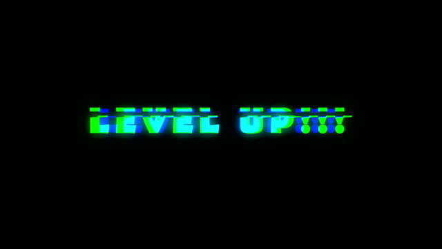 Level-UP-text-with-bad-signal.-Glitch-effect