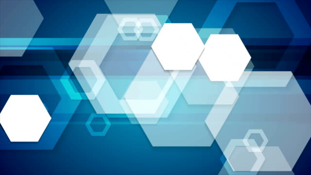 Abstract-blue-tech-geometric-video-animation