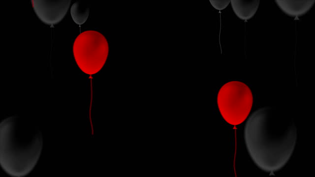 Rote-und-schwarze-Luftballons-abstrakte-Videoanimation