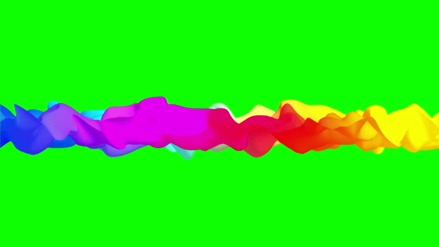 Helle-abstrakte-Lappen-flattern-auf-green-Screen,-3D-Animation,-nahtlose