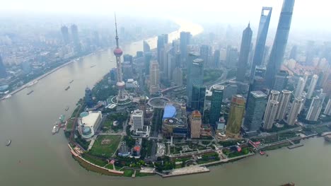 Aerial-View-of-The-Bund-and-Shanghai-skyline,Shanghai.China.