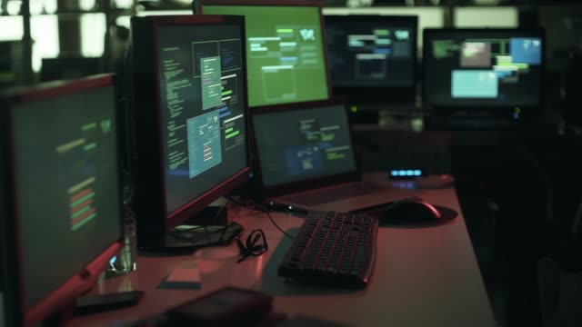 Developer-and-hacker-workstation-with-multiple-screens